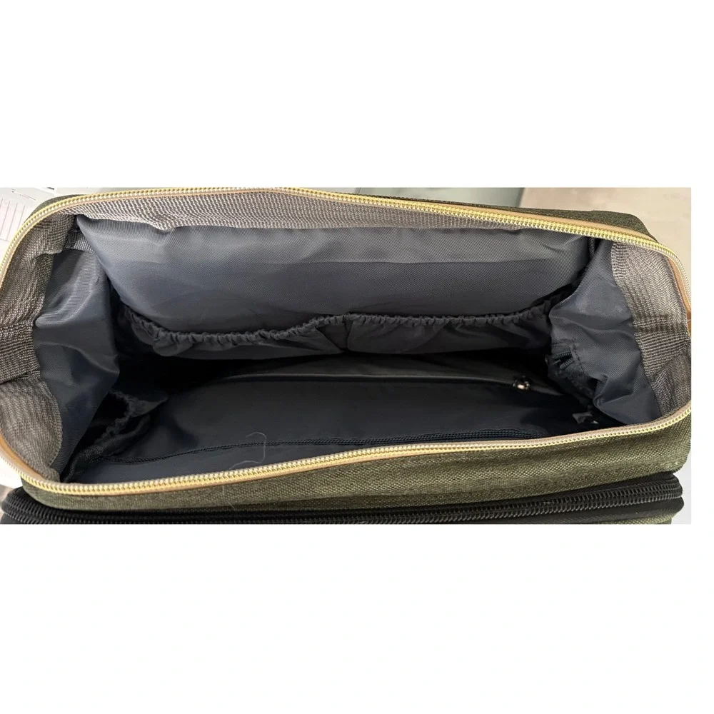 Happy Luoka Diaper Bag Backpack Olive Green Expandable Portable Crib Travel Bag